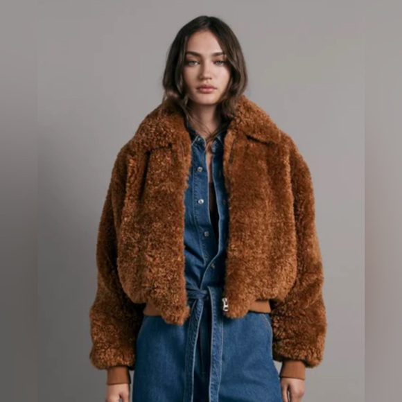 rag & bone Jackets & Blazers - rag & bone Brown Shearling Jacket